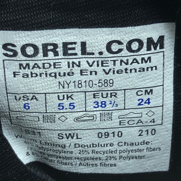 Sorel Flurry Girl's Size 6 Hi Top Black Pink Outdoor Snow Boots - Picture 4 of 5